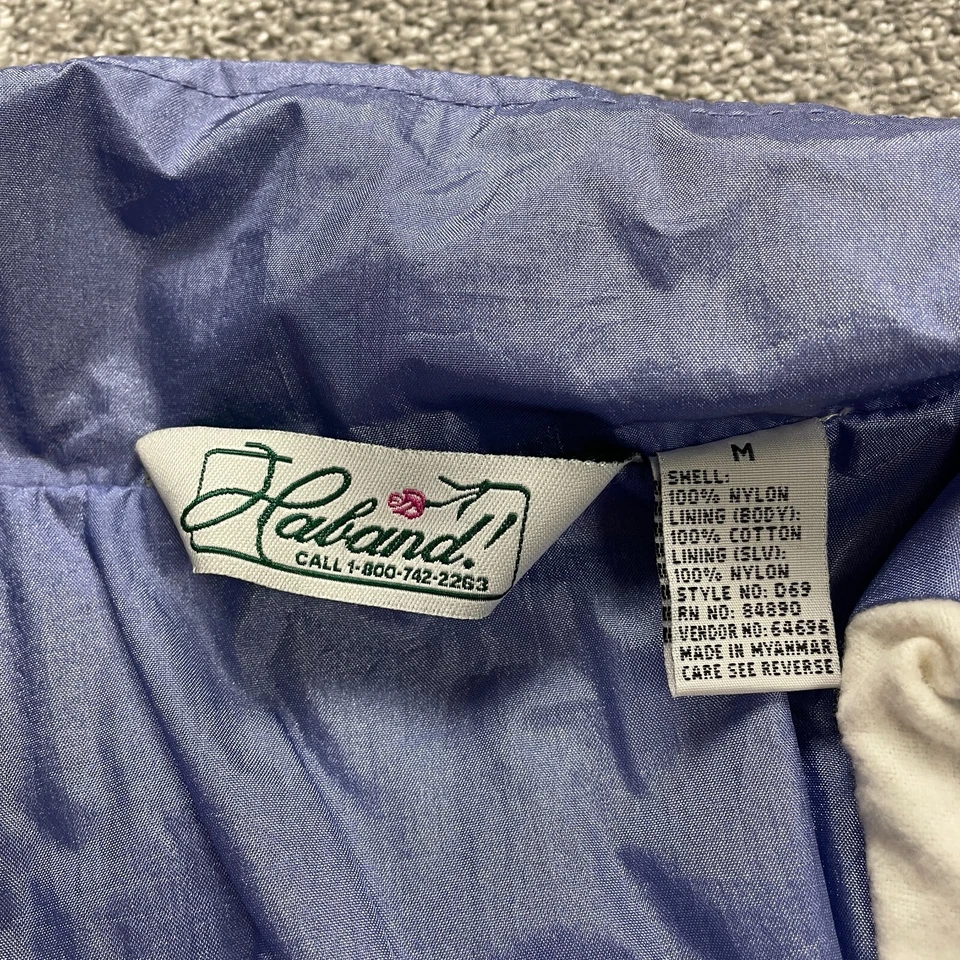 Chaqueta cortavientos Haband para mujer azul medio cremallera completa acolchada hombros vintage Foto 4 de 4