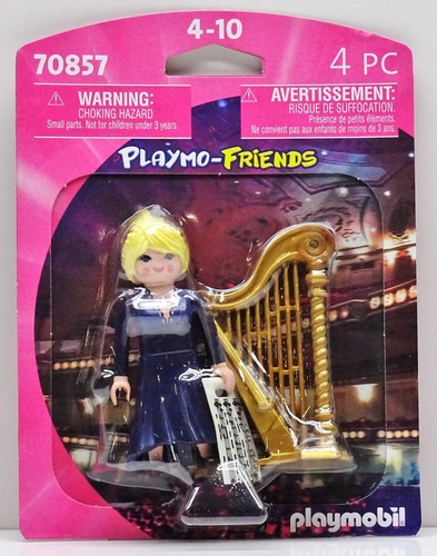 HÜBSCHE HARFEN SPIELERIN HARFE GOLD Playmobil zu Musik Frisur Kleid OVP NEU RAR - Picture 2 of 8