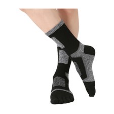 3 Pairs MenAthletic Sport Casual Solid Five Finger Toe Crew Ankle Cotton Socks