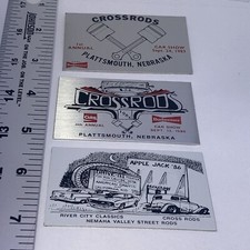 Plattsmouth And Nemaha Nebraska Crossrods Small Vintage Metal Plates Lot 3 EA A1