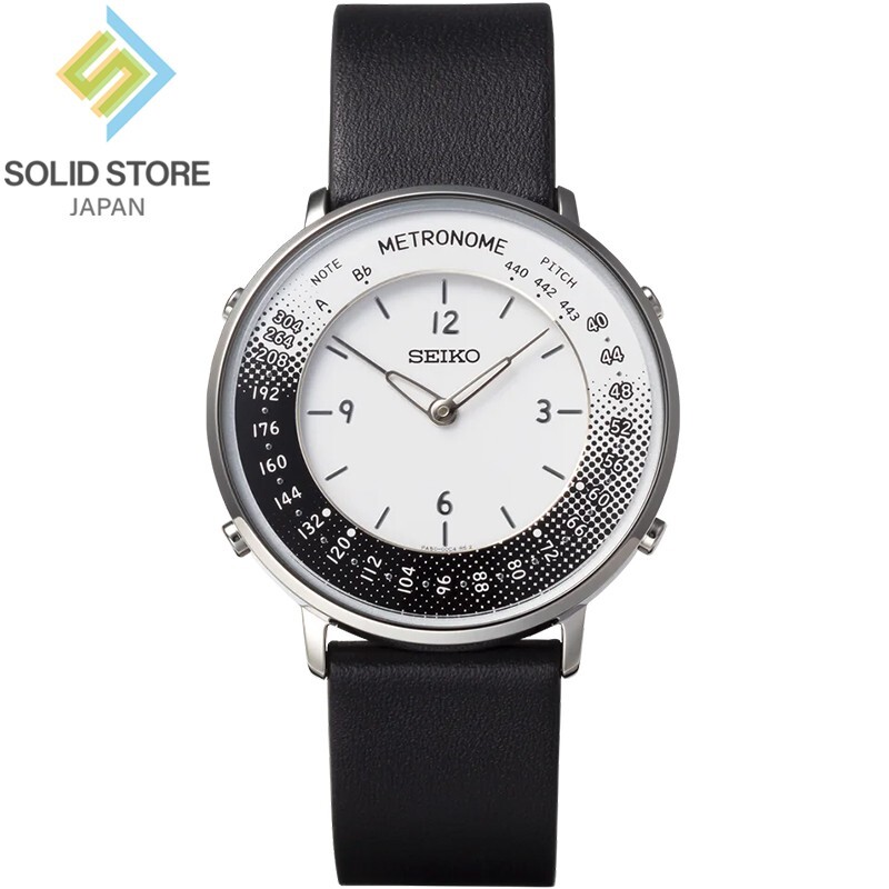 【新品未使用 】SEIKOセイコーメトロノームウォッチ ブラック　SMW001B SEIKO SMW001B Metronome Watch Casual Line Calf Band Black 36.5mm