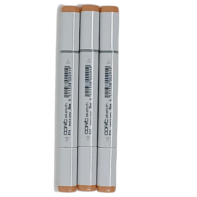 Copic Sketch E13 Light Suntan 3 Pk Markers with Medium Broad & Super Brush ends