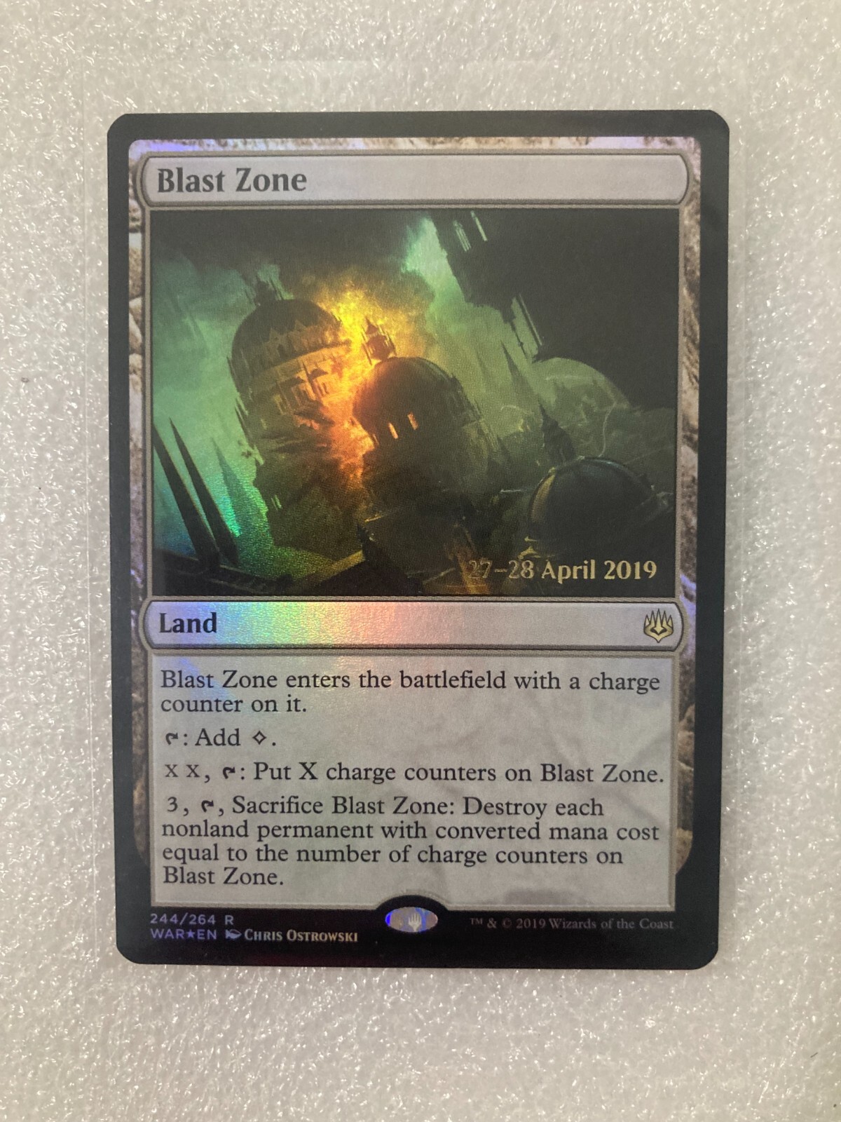 MTG 2019 Magic WAR 244 FOIL Blast Zone PRERELEASE PROMO War of the Spark MINT NM