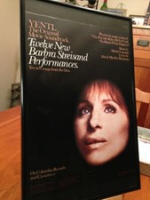BIG 11X17 FRAMED BARBRA STREISAND "YENTL" 1983 MOVIE SOUNDTRACK LP ALBUM AD