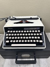 Remington Monarch 1 Typewriter Sperry Rand Portable Wht W Case Mid Century Rare thumbnail