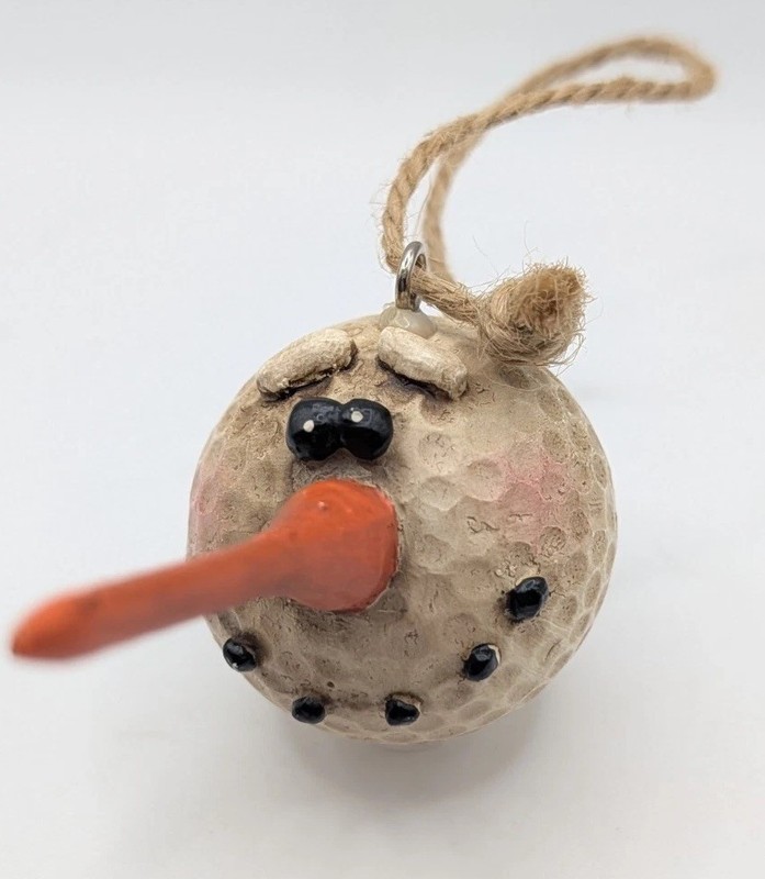 Golf Ball Snowman Ornament Bert Anderson Collection 2003 Signed