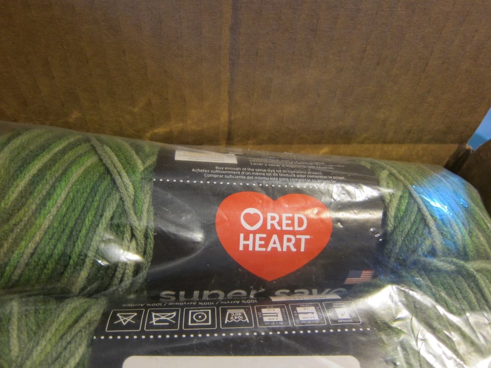 Lote de 12 madejas de Red Heart Super Saver 5 oz cada una hilo variado tonos verdes Foto 2 de 4
