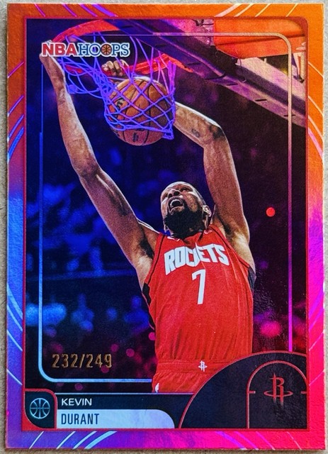 2025-26 Topps NBA Hoops #221 Kevin Durant Rainbow Red & Orange Holofoil /249 Nm+