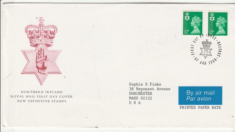 Great Britain 'FDC' Machins Northern Ireland "Scott # NIMH18 (2)' '07 JAN 1986'
