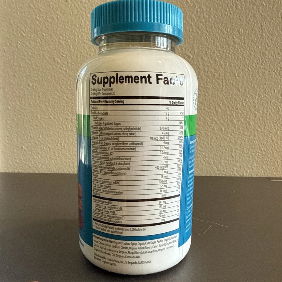 SmartyPants Orgánico Hombre Multi & Omegas Gomitas 120ct caducidad 11/26 VITAMINAS SELLADAS Foto 2 de 2