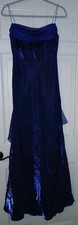 Vintage Y2K 90s Dave  Johnny Cobalt Blue Chiffon Beaded Straps Gown Dress 5/6