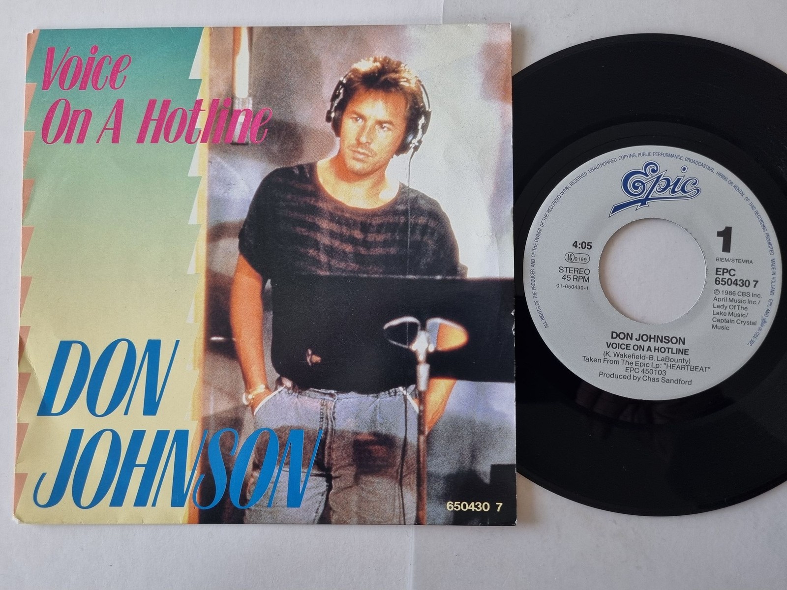 Don Johnson - Voice On A Hotline 7'' Vinyl Holland