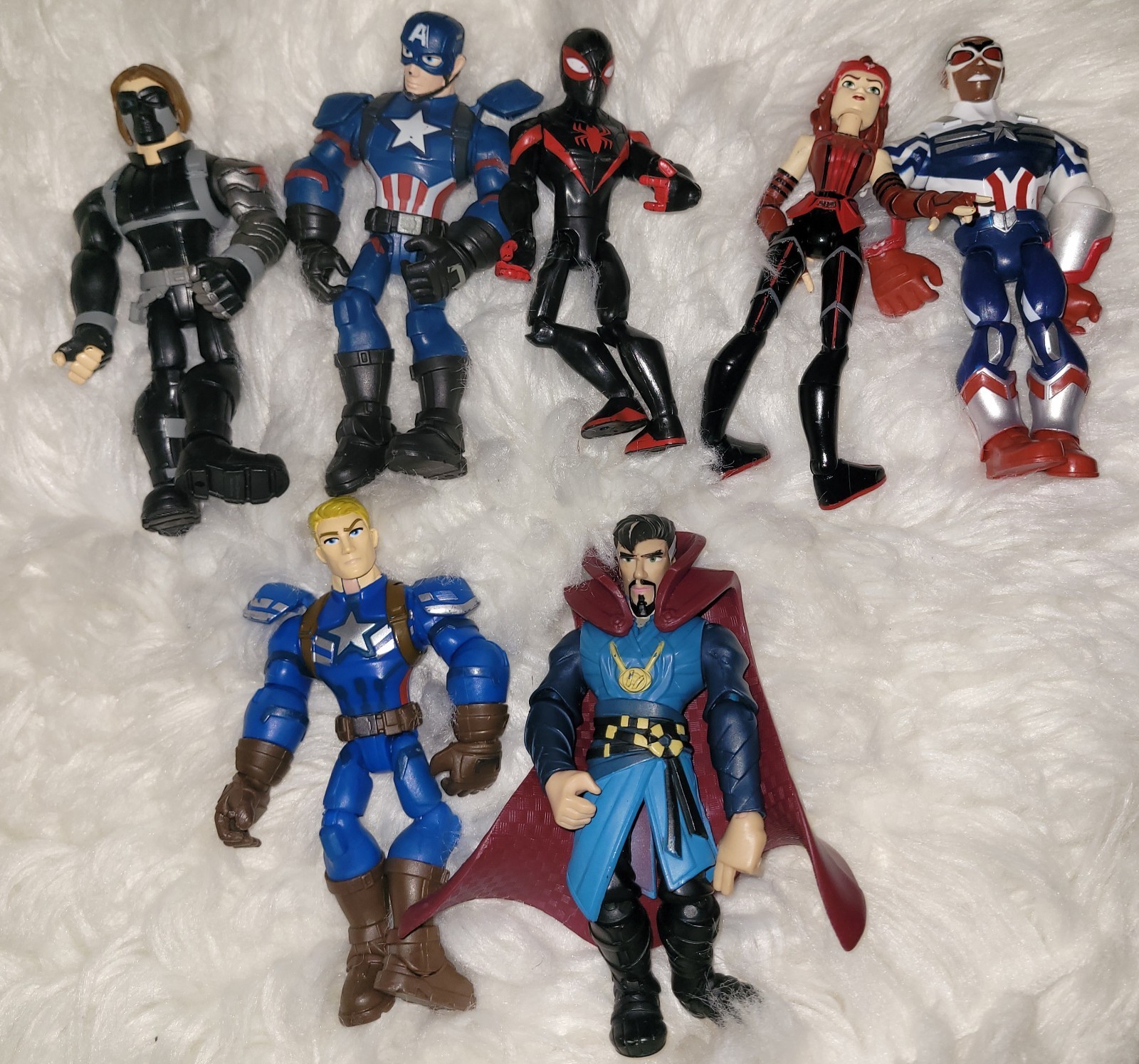 S Lot Of 7 "miles Morales,dr Strange,scarlet