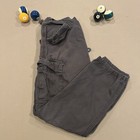 Old Navy Relaxed Fit Gray Cargo Pants Mens 34W Straight Leg Canvas Cotton — photo 2