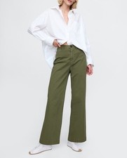 New Gap Womens 12 Tall High Rise Stride Ankle Jeans Straight Leg Green Khaki