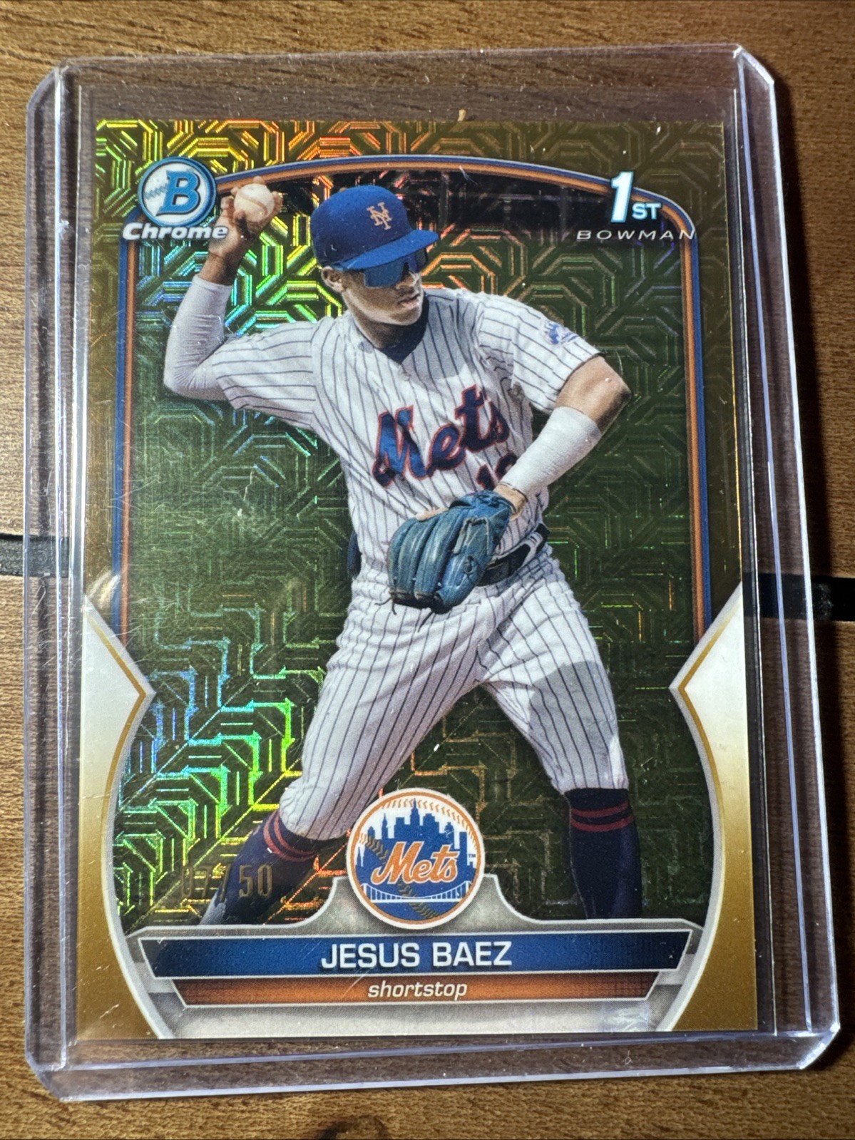 2023 Bowman Chrome 1st Mega Jesus Baez Gold Mojo Refractor /50 METS BCP-12