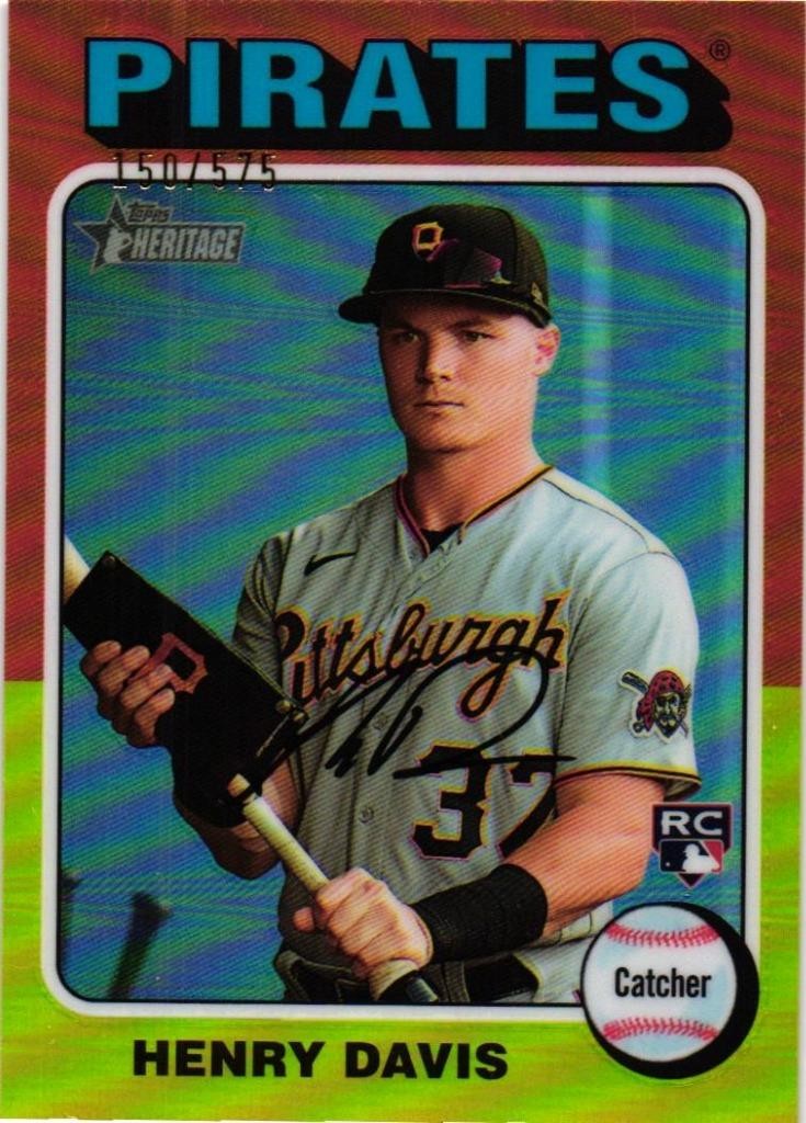 2024 Topps Heritage Chrome Refractor - Henry Davis (#415)  Pirates   /575