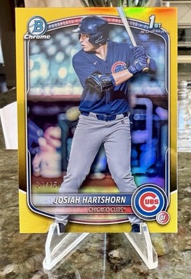 2025 Bowman Draft - Chrome Josiah Hartshorn #BDC-21 True Yellow Refractor /75  