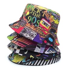 80s 90s Bucket Hat Men Women Beach Fishing Hats Sunscreen Visor Fisherman Cap