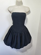 PLT Premium Black Puffball Prom Dress 8 10 Cocktail Party bubble hem bandeau new