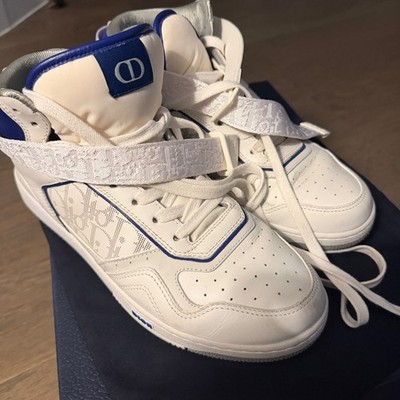 Men's Dior B27 High White blue sneakers sz US9/EU42