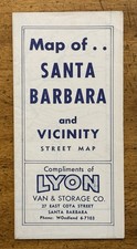 VINTAGE Map Of Santa Barbara California And Vicinity Lyon Van And Storage Co