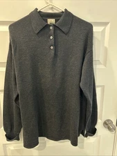 NEW I.N.C.  International Concepts 10% Merino Wool  Sweater Sz L Button Neck L7