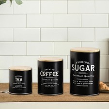 Image of 3 Pieces Canister Sets for Kitchen Counter Retro Canisters Set for Farmhouse