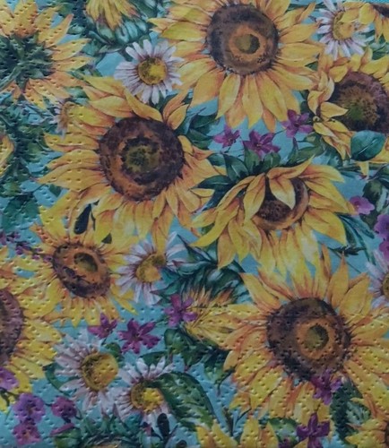 2 Individual Sunflower Cocktail Napkins