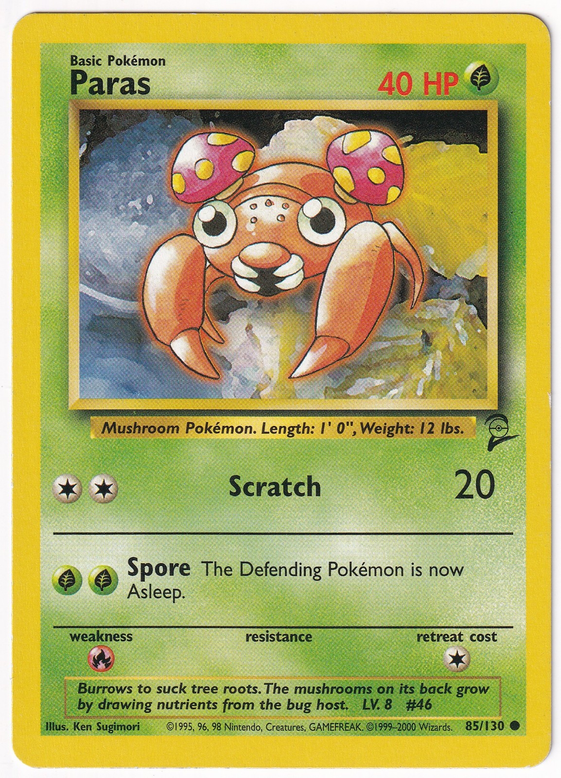 Paras 85/130 - Base Set 2 - LP Common - Pokemon TCG