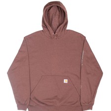 VINTAGE CARHARTT CLASSIC BROWN HOODIE SWEATSHIRT LARGE