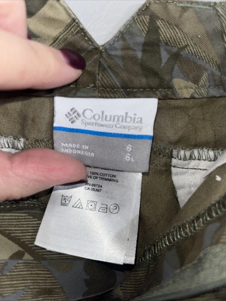 Pantalones Cortos Chinos Columbia Para Mujer Camuflaje Talla 6 Ajuste Regular Mezcla Algodón Bolsillo Foto 4 de 4
