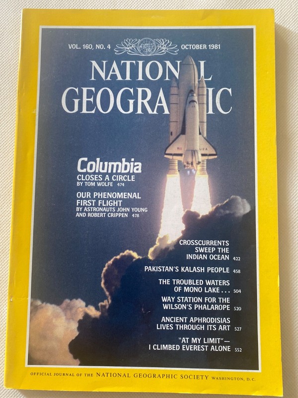 National Geographic October 1981 Columbia astronauts, Kalash people, Aphrodisias