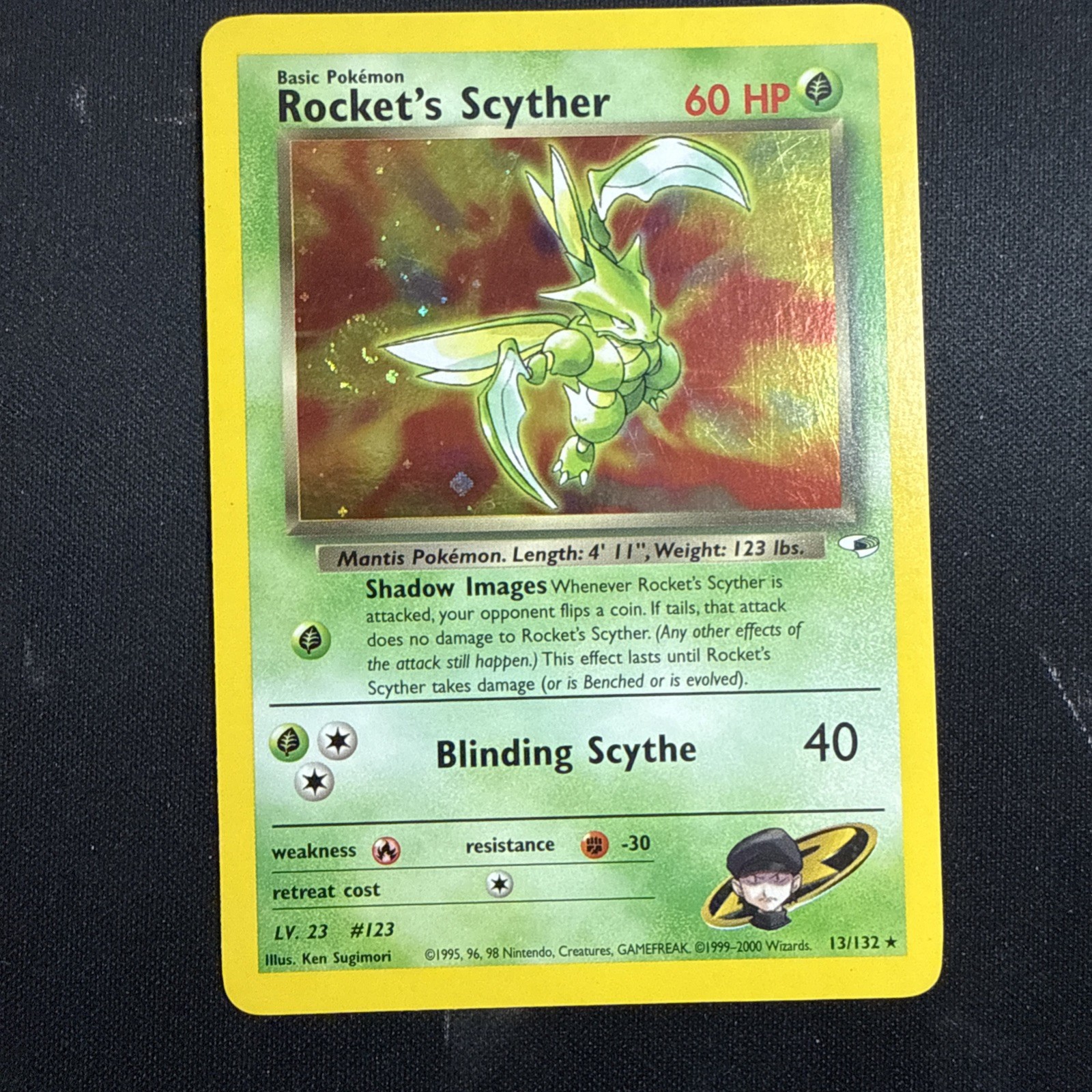 Rockets Scyther Unlimited Holo W/ SWIRL 💫 - 13/132 - NM- Condition