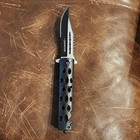 Defender 7672 Pocketknife 3CR13 Steel Combination Clip Point Black Metal Handle — photo 7