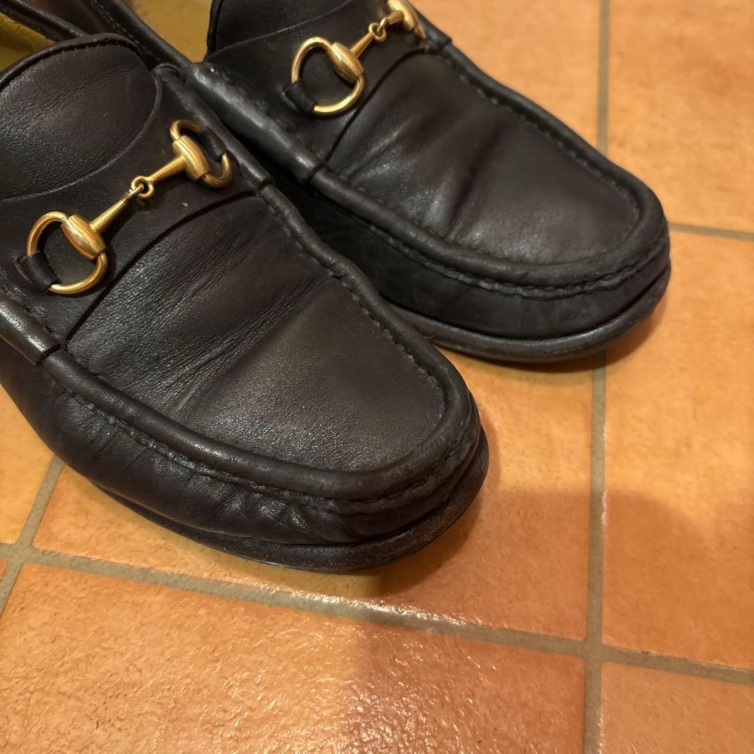 GUCCI Women's Loafers Horsebit Leather Black Size:36.5/JP:23.5 147844K Authentic thumbnail 4