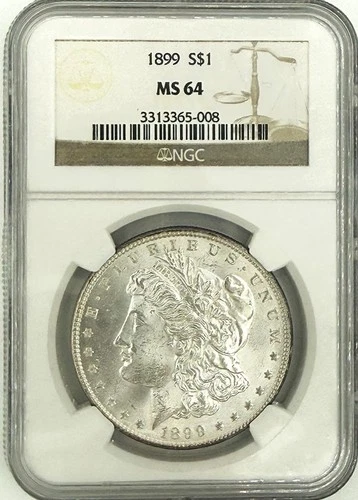 1899 P Morgan Silver Dollar $1 - Semi-Key Date - NGC Certified MS64