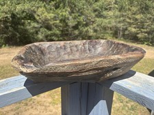 Hand Carved Wooden Dough Bowl Bread Proofing Trencher Centerpiece Decor Antique