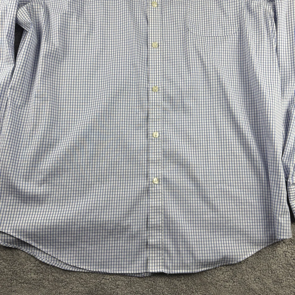 Camisa de vestir Van Heusen Traveler manga larga abotonada para hombre XL 17-17,5 azul Foto 2 de 4