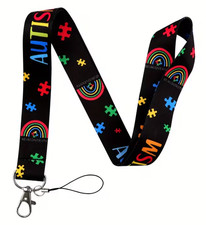1pc of Autism Awareness Rainbow Lanyard, Holding Keys, Badges, ID Cards