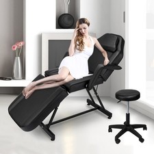 Adjustable Beauty Spa Facial Tattoo Massage Table Chair Salon Black All Purpose