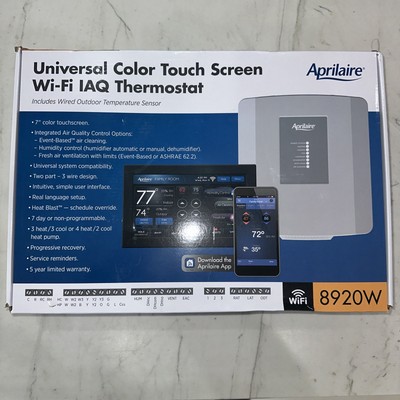 AprilAire 8920W Wi-Fi Programmable Color Touchscreen Thermostat with IAQ Control