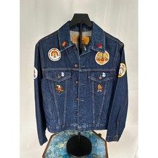Vintage Golden Pockets USA Denim Jacket Patches Travel Size 38