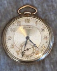 ANTIQUE GRUEN POCKET WATCH SEMI-THIN 756 10S 17 JEWEL opeb face CASE CIR.1926