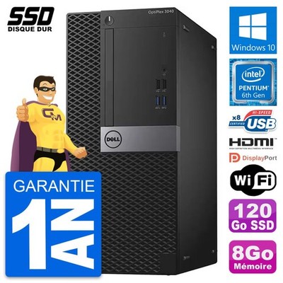PC tour DELL OptiPlex 3040 Pentium G4400 RAM 8Go SSD 120Go HDMI Windows 10 Wifi