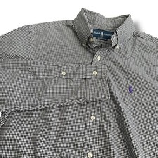 Ralph Lauren Classic Fit Gingham Button Down Shirt Men's S/P Purple Pony