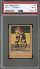 1951-52 PARKHURST #46 LEE FOGOLIN PSA 6 (RC) BLACKHAWKS *CC0057