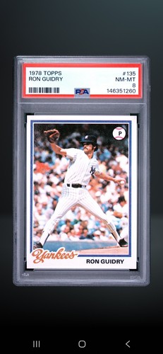 1978 Topps #135 Vintage Ron Guidry New York Yankees PSA 8