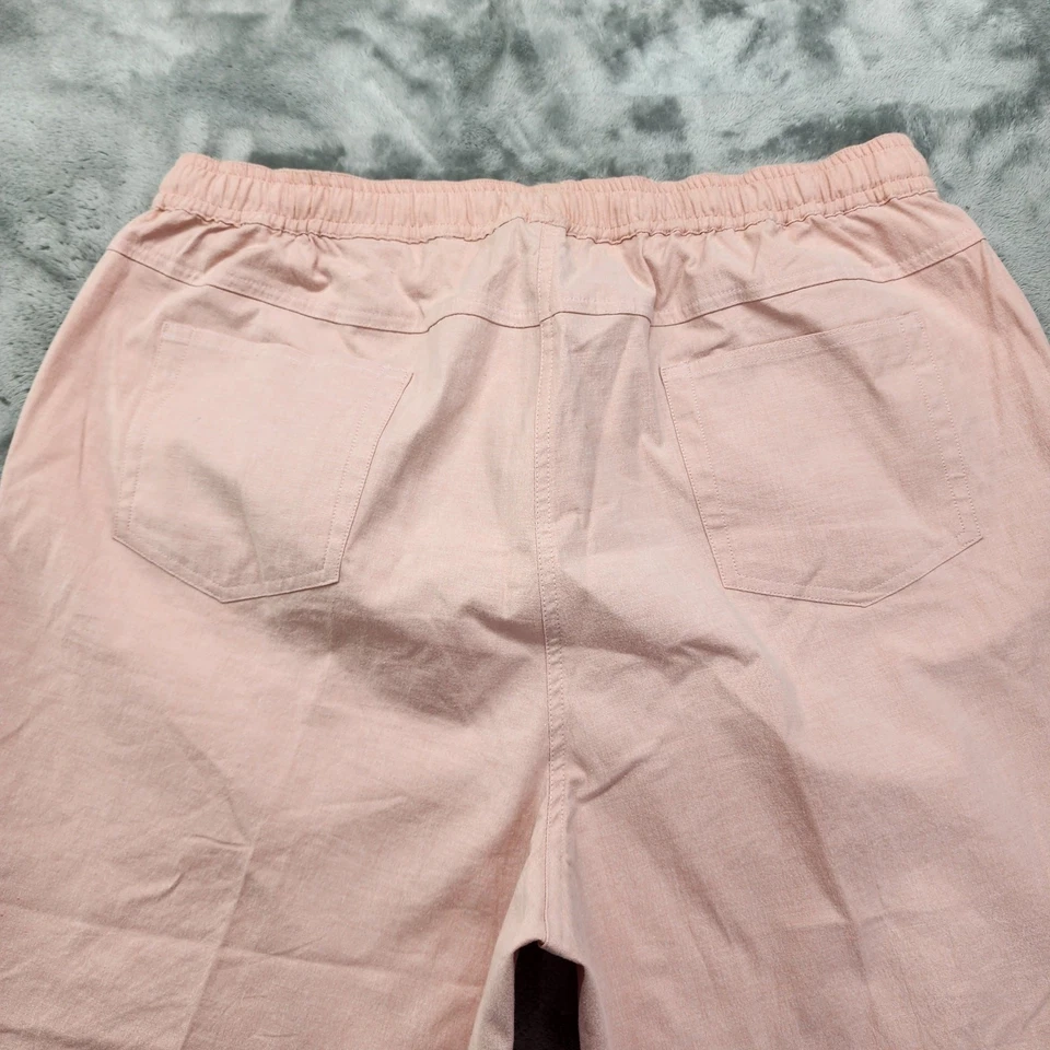 Pantalones Denim & Co Para Mujer 1X Rosa Pull On Informal EasyWear Sarga Capri Cónico Foto 3 de 4