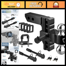 6 Adjustable Trailer Hitch For 2 Receiver Anti-rattle Clamp Heavy Duty Towin 6 Adjustable Trailer Hitch For 2 Receiver Anti-rattle Clamp Heavy Duty Towin